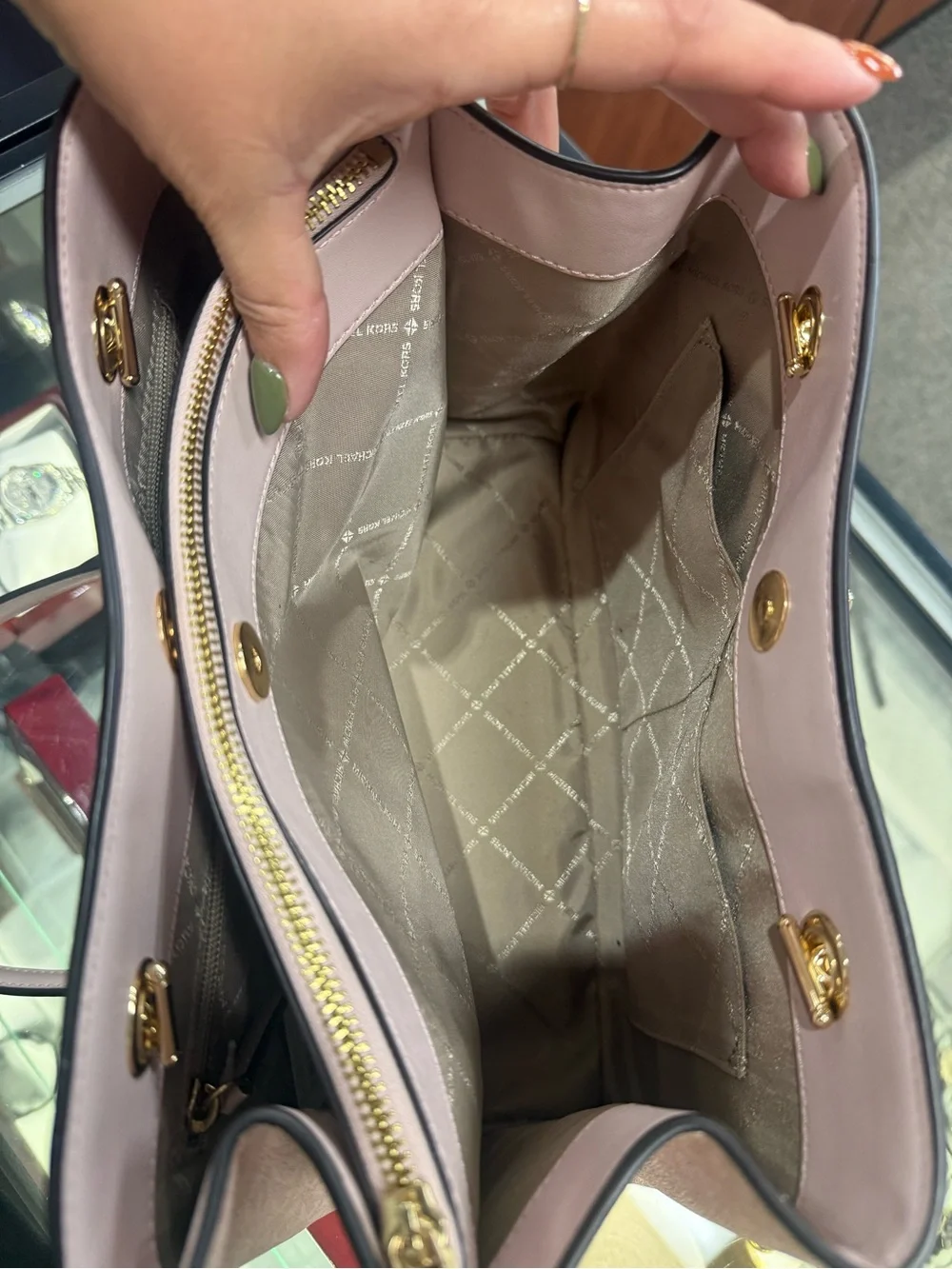 Michael Kors Blush Pink Saffiano Chain-Handle Shoulder Tote